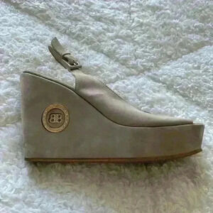 Baldinini Nude Leather Platform Shoe, high platform shoes size 38 EUR.